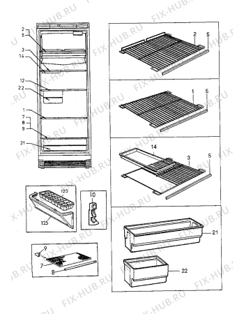 Взрыв-схема холодильника Electrolux ER3316C - Схема узла Internal parts